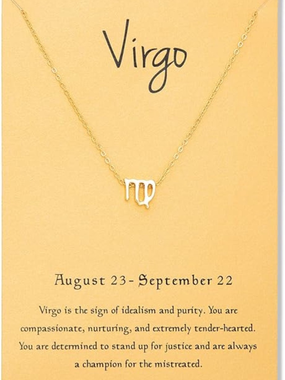 Virgo Zodiac Sign - Women's Gold Plated Necklace